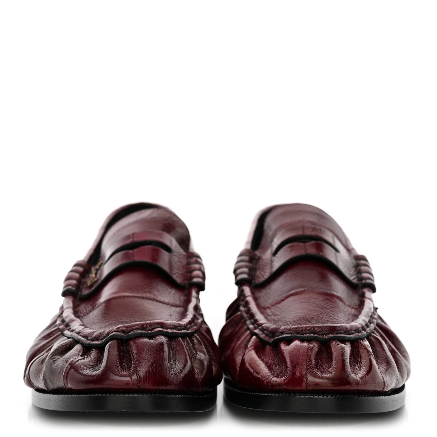 Saint Laurent Supple Eel Le 15 Loafer Penny Slippers 39.5 Burgundy 3 of 9