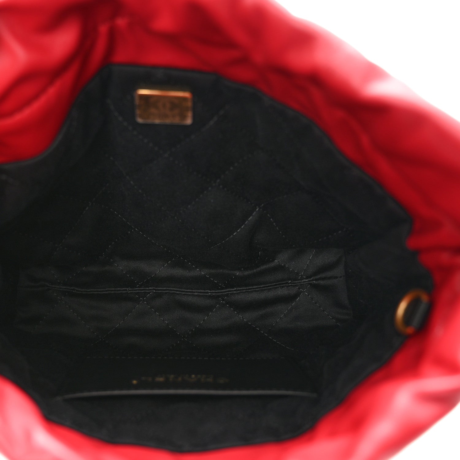Chanel Shiny Calfskin Striped Mini Chanel 22 Red Black 6 of 10