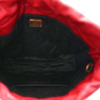 Chanel Shiny Calfskin Striped Mini Chanel 22 Red Black 6 of 10