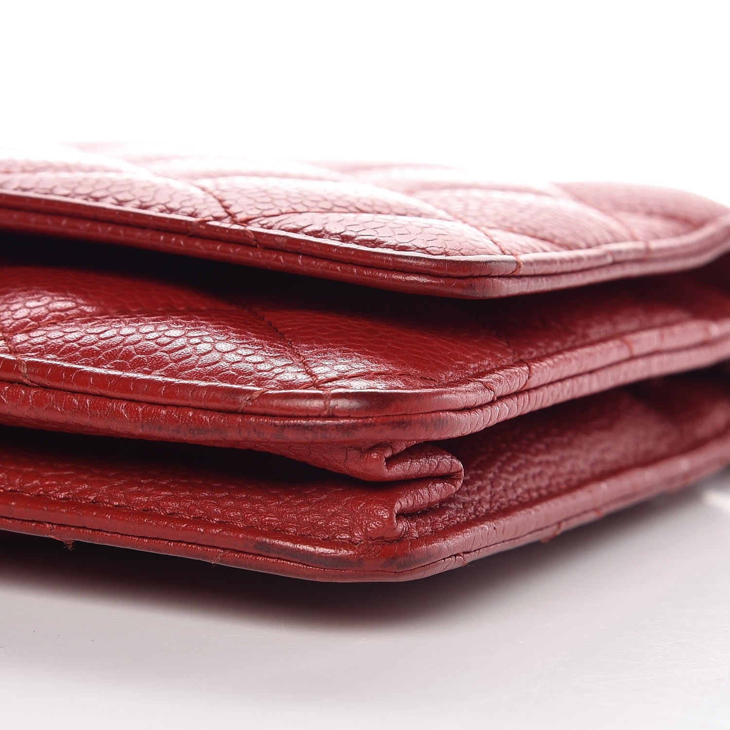 Chanel Caviar Quilted Wallet on Chain WOC Red 10 of 11