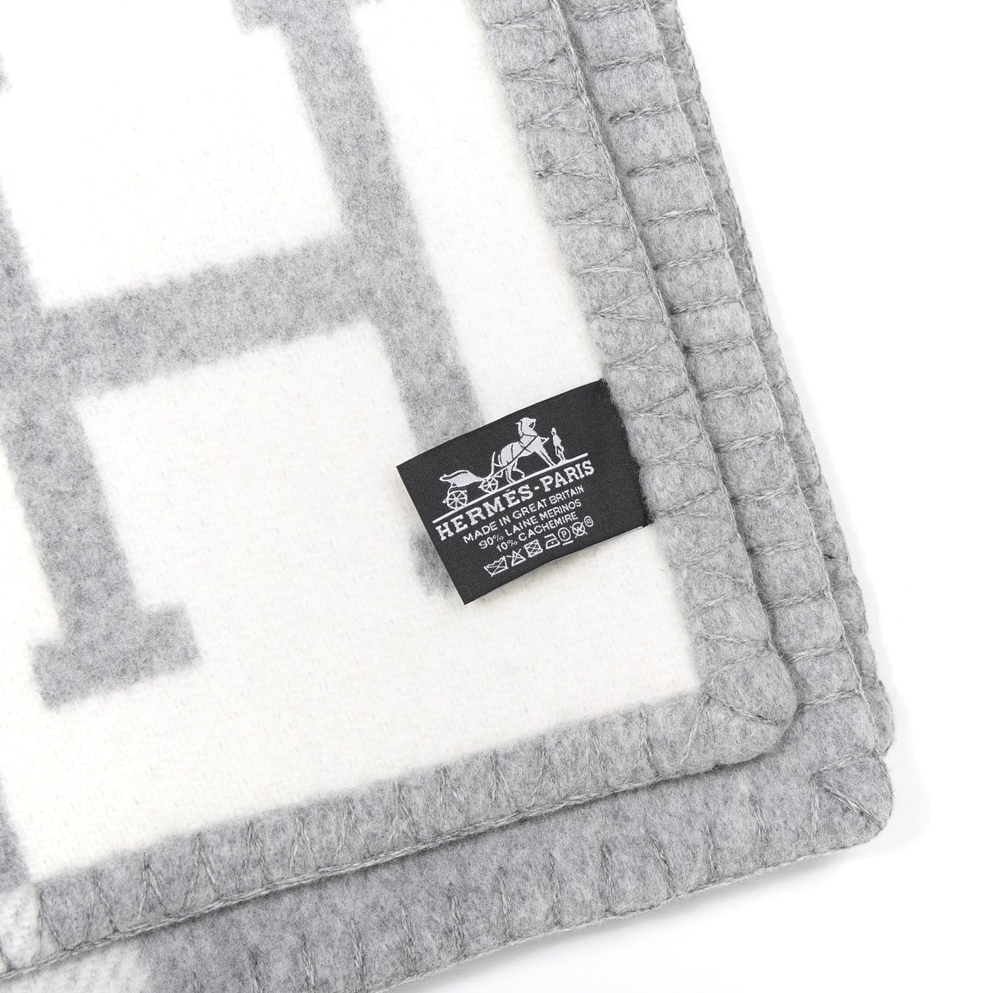 Wool Cashmere Avalon III Blanket Ecru Gris Clair