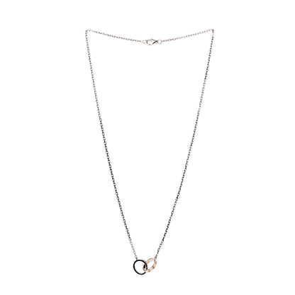 Cartier 18K Pink Gold Diamond Interlocking LOVE Necklace 3 of 8