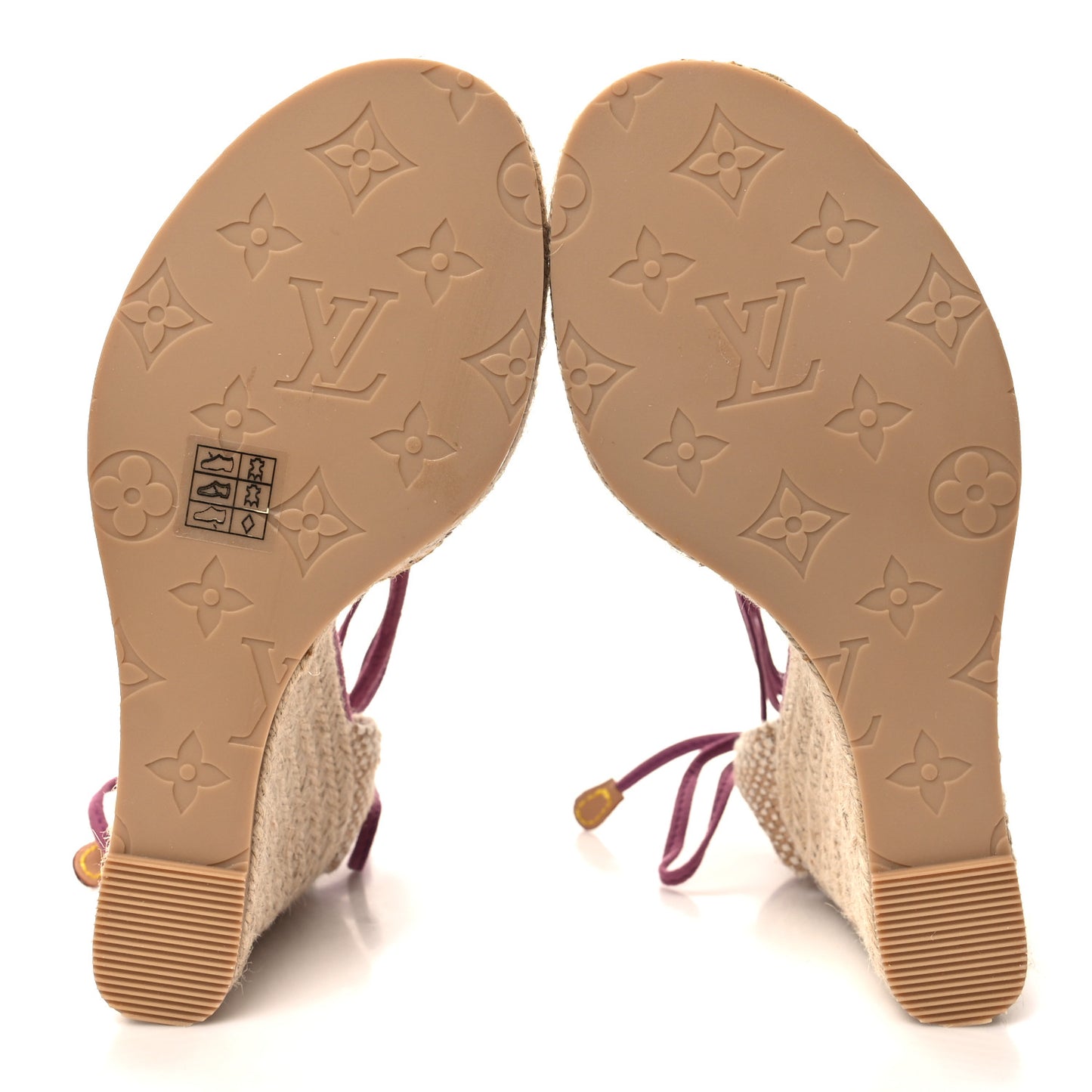 Suede Vachetta Espadrille Wedge Sandals 37.5 Purple