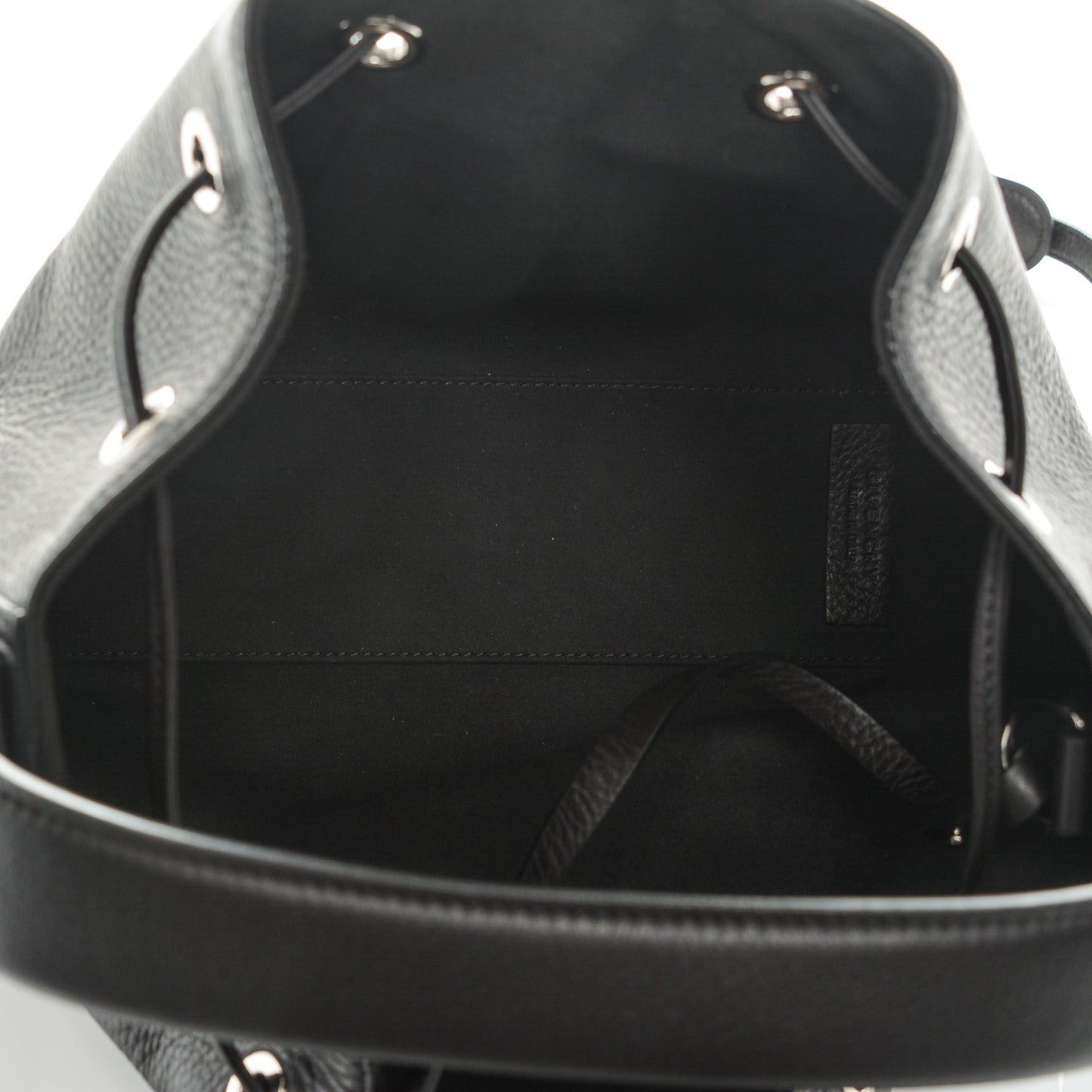 Calfskin Small Lucrezia Drawstring Bucket Bag Black