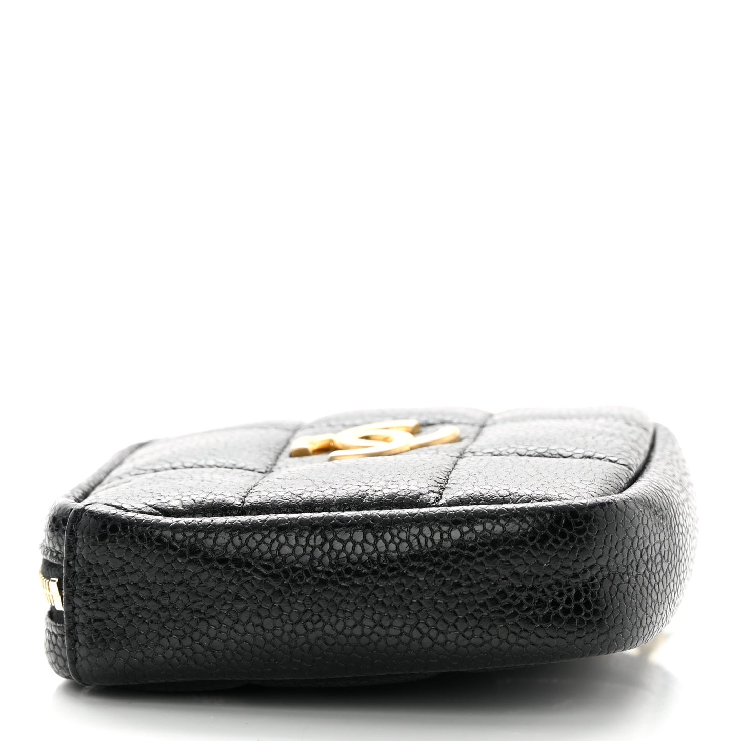 Caviar Quilted Coin Purse Belt Bag Black