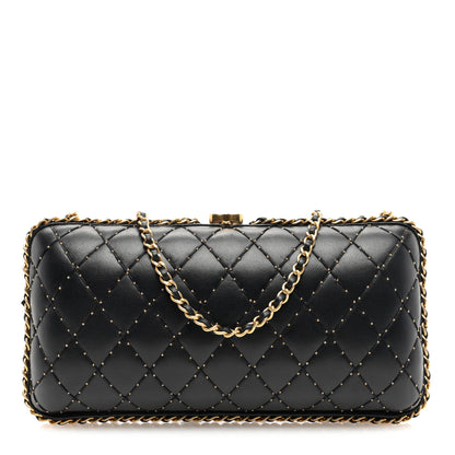 Chanel Lambskin Quilted Chain Around Clutch Black 1 of 10