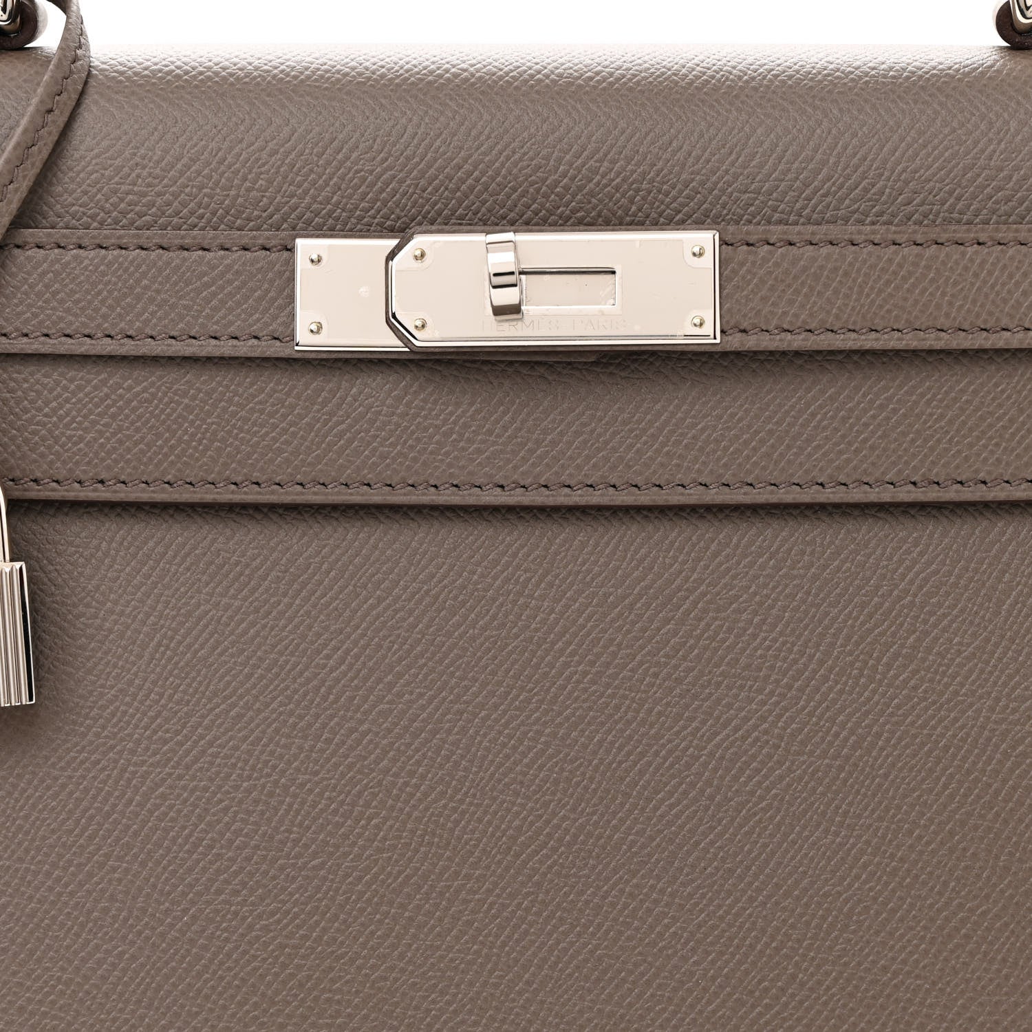 Hermes Epsom Kelly Sellier 28 Etain 8 of 14