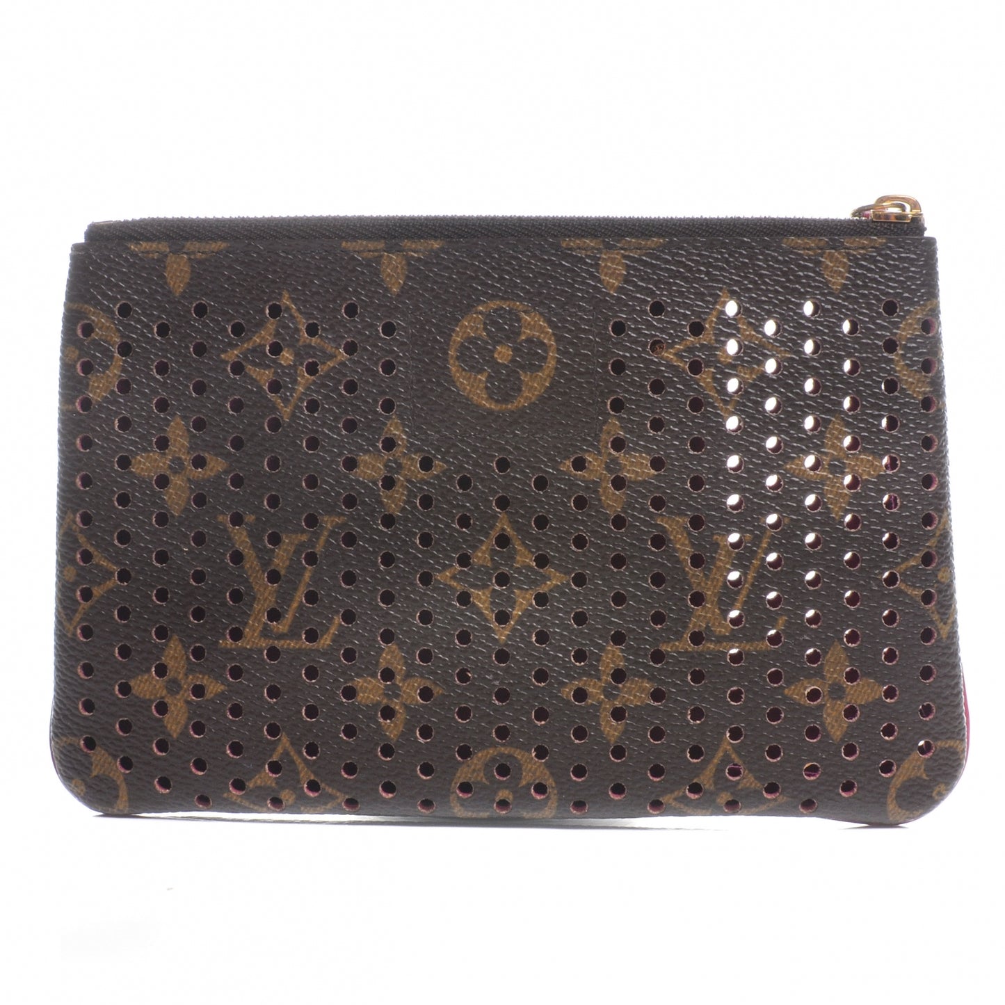 Monogram Perforated Pochette Plat Fuchsia