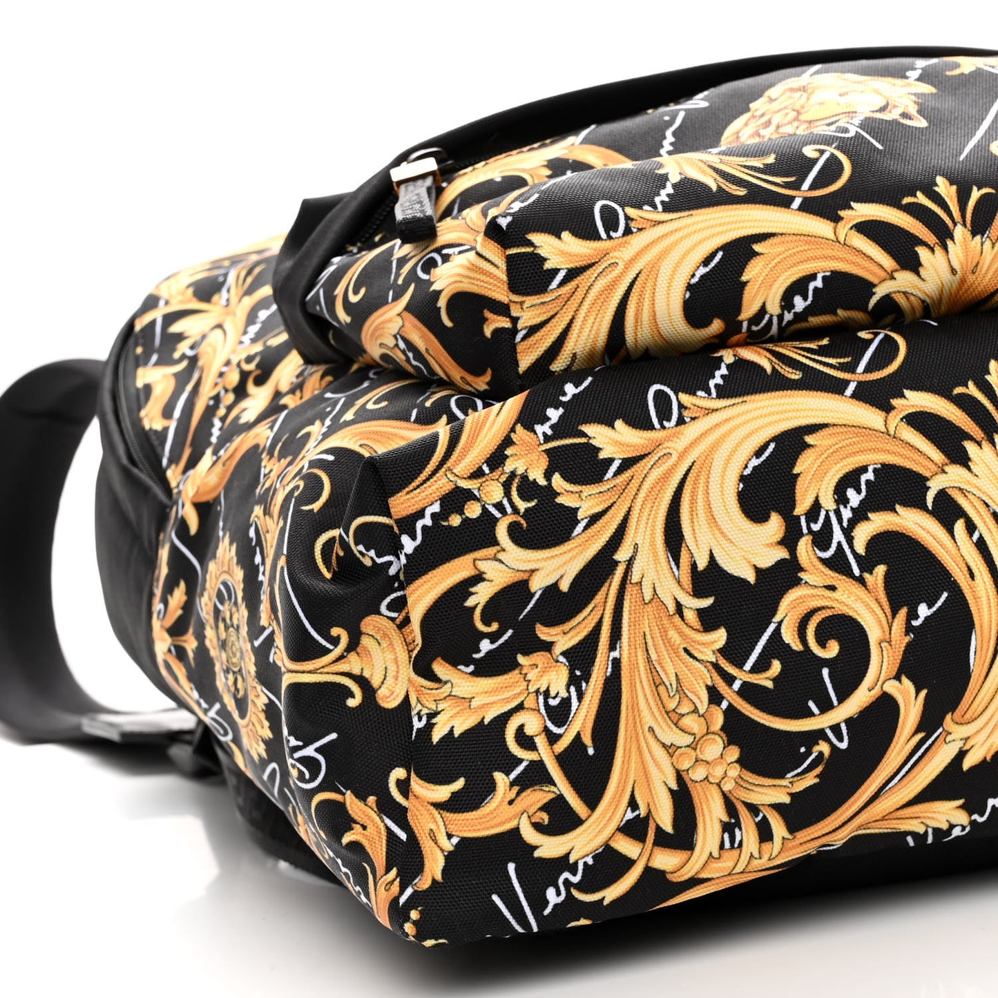 Nylon Barocco Signature Print Backpack Black