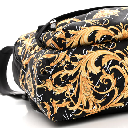 Versace Nylon Barocco Signature Print Backpack Black 8 of 9