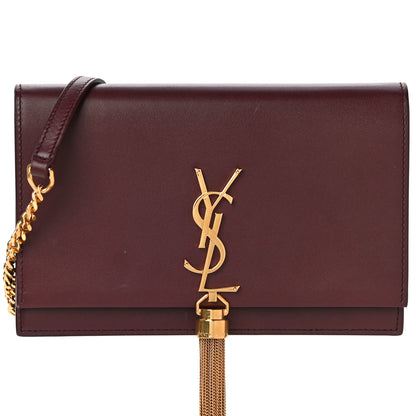 Saint Laurent Smooth Calfskin Classic Monogram Kate Tassel Chain Wallet Pallisandre 6 of 13