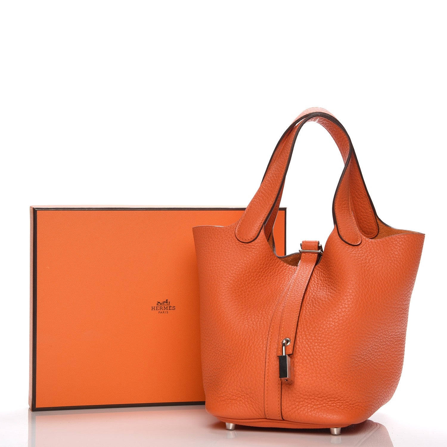 Hermes Taurillon Clemence Picotin Lock 18 PM Orange 8 of 8