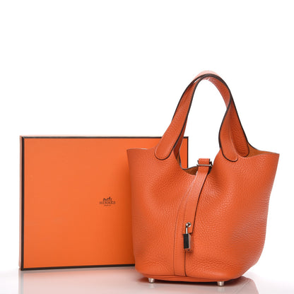 Hermes Taurillon Clemence Picotin Lock 18 PM Orange 8 of 8