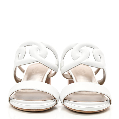 Hermes Nappa Bikini Sandals 37 White 2 of 8