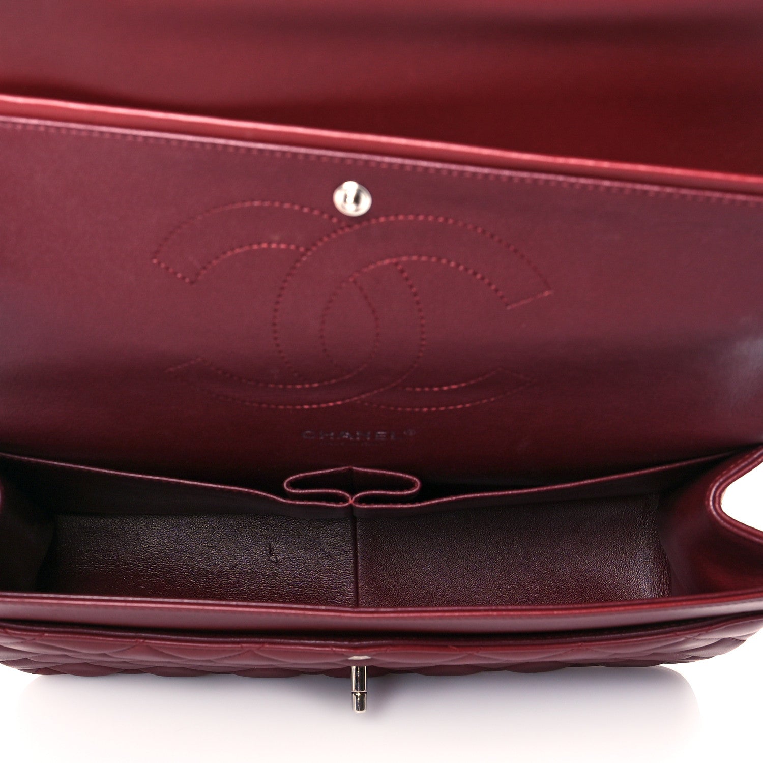 Chanel Lambskin Quilted Jumbo Double Flap Burgundy 5 of 13