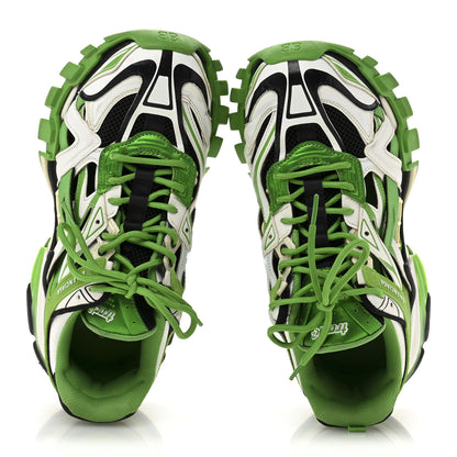 Balenciaga Rubber Mesh Tri-Color Clear Sole Mens Track.2 Open Sneakers 43 Green Black White 2 of 8