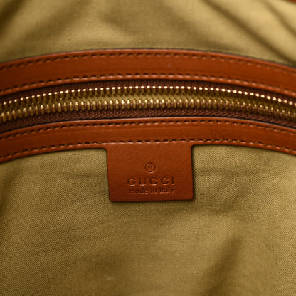 Gucci Vintage Canvas Calfskin Web Flat Tote Sand Light Cuir 6 of 10
