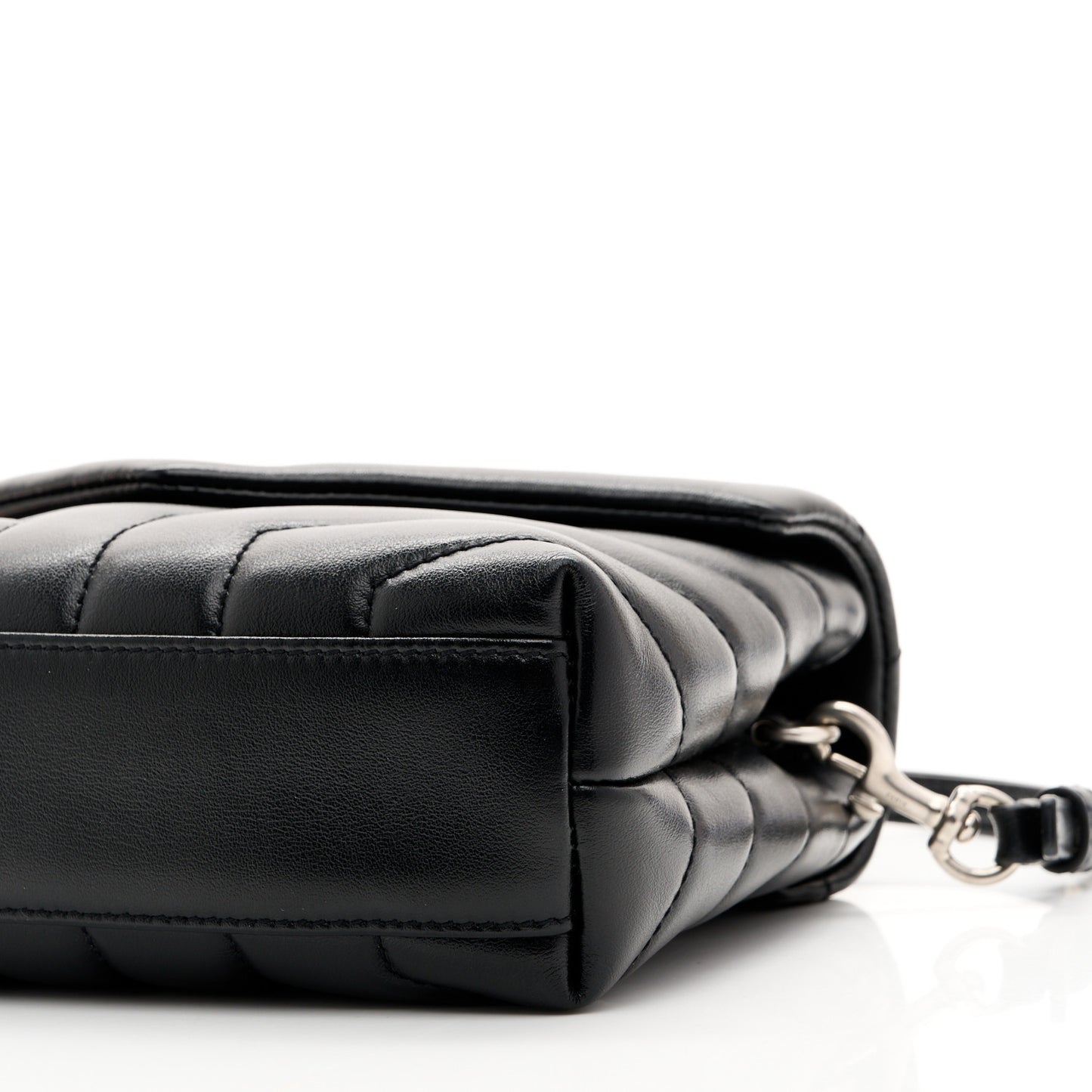 Calfskin Y Quilted Monogram Toy Loulou Crossbody Bag Black