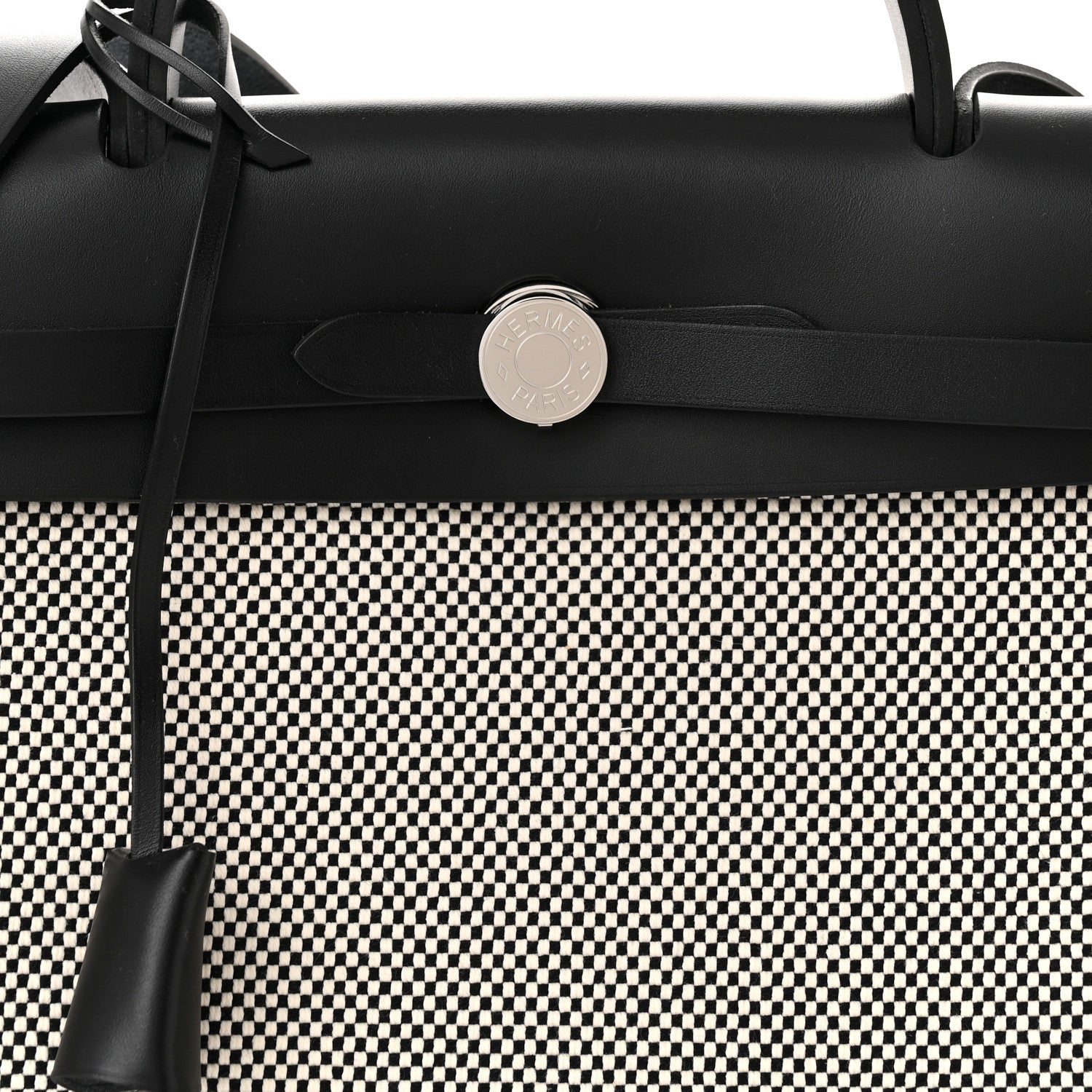 Hermes Vache Hunter Criss Viking Herbag Zip Retourne 31 PM Ecru Black 9 of 13