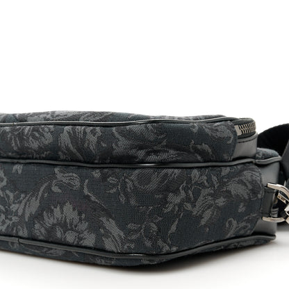 Versace Fabric Jacquard Calfskin Barocco Messenger Crossbody Bag Black 10 of 10