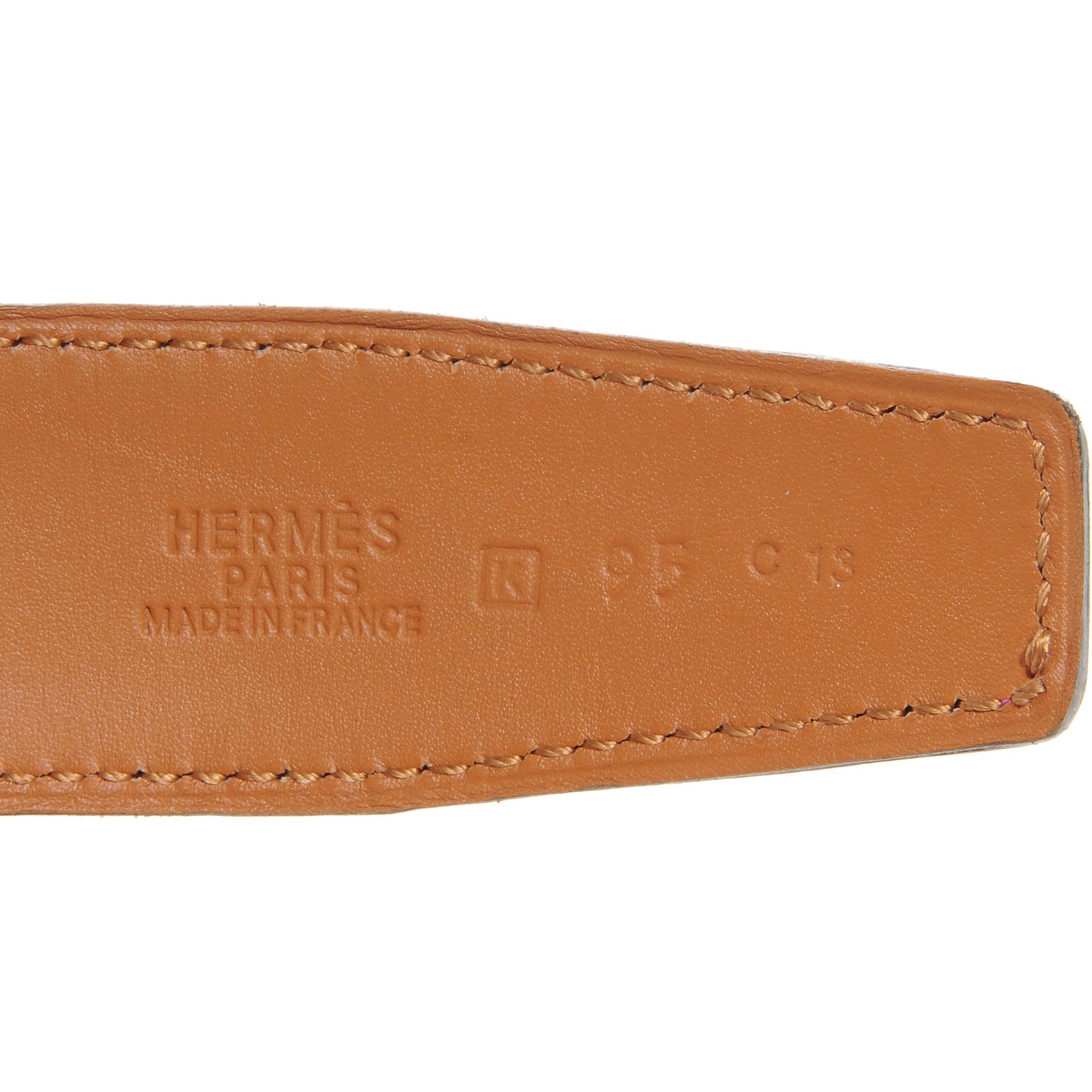 Hermes Ostrich Vache Natural 32mm Reversible Belt Strap Fuchsia 95 2 of 4