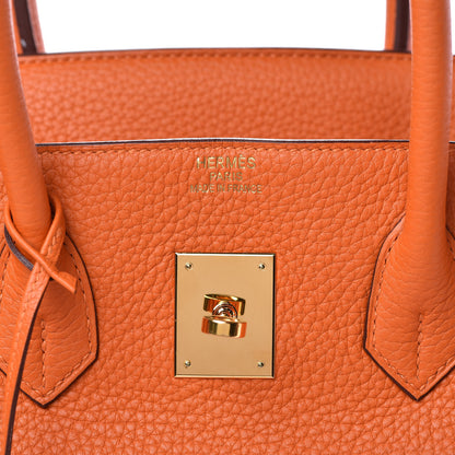 Hermes Taurillon Clemence Birkin 35 Orange 8 of 29