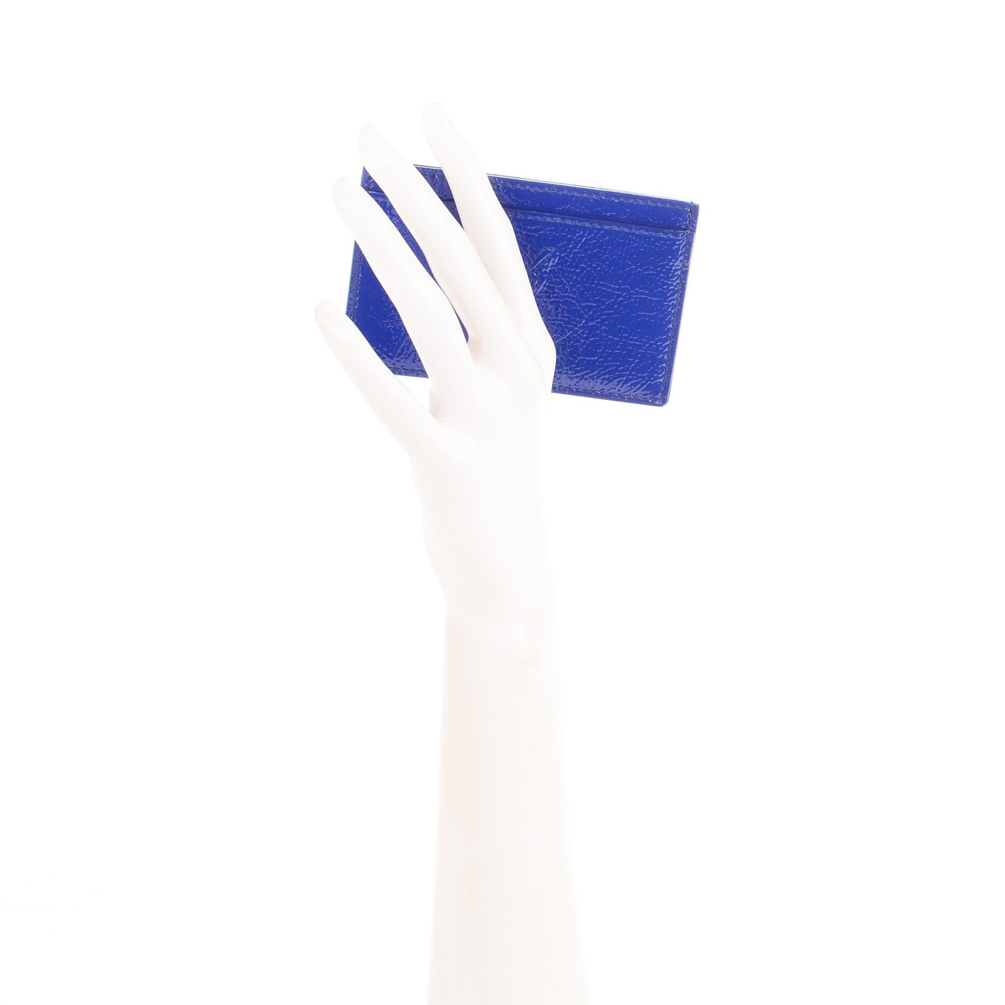 Textured Patent Belle De Jour Card Case Royal Blue