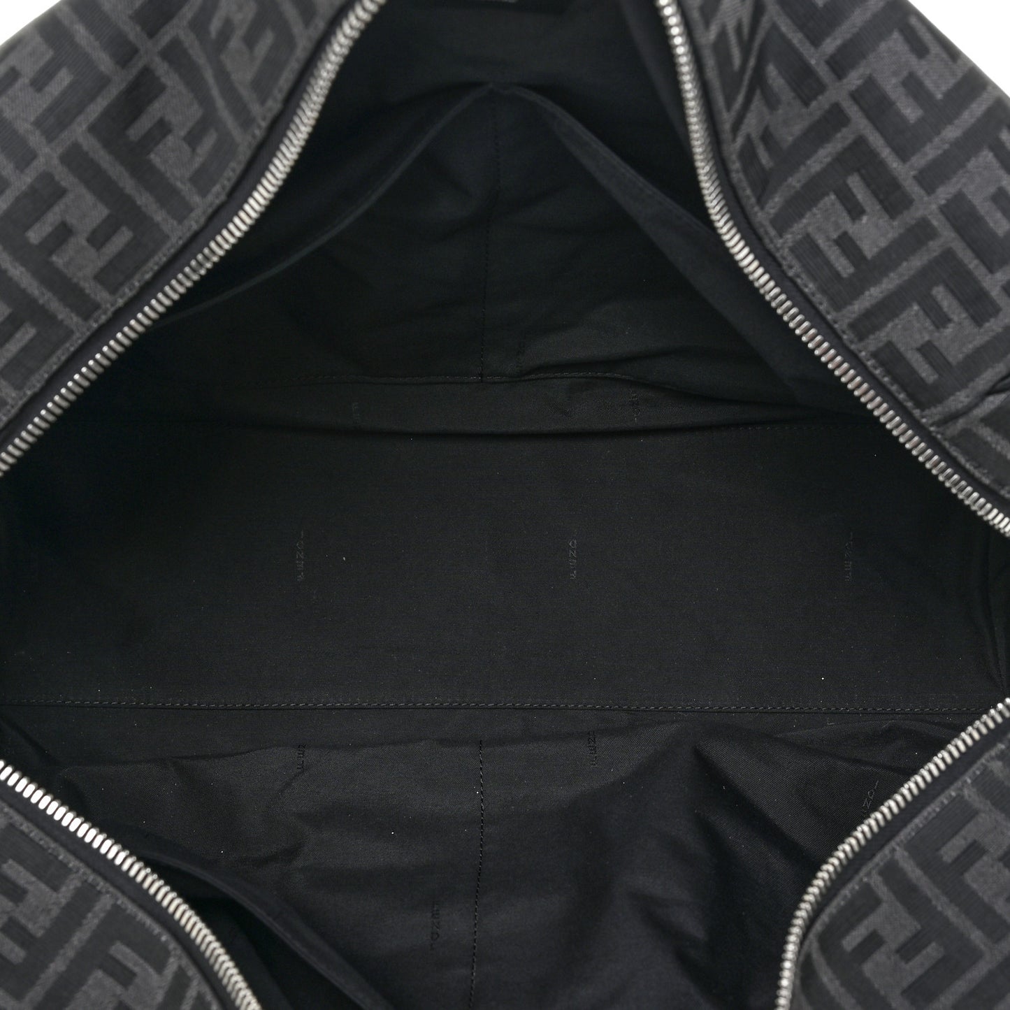 Recycled Fabric Jacquard Vitello Astro FF 1974 Medium Duffle Bag Asfalto Black