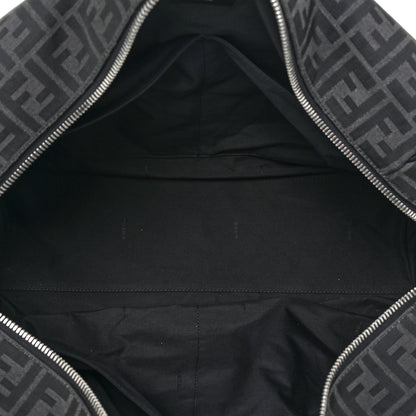 Fendi Recycled Fabric Jacquard Vitello Astro FF 1974 Medium Duffle Bag Asfalto Black 5 of 19