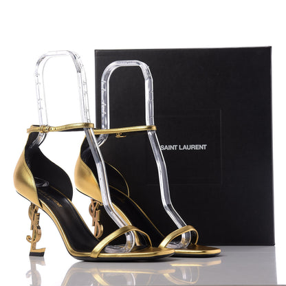 Saint Laurent Calfskin Opyum Sandals 39.5 Oro 10 of 10