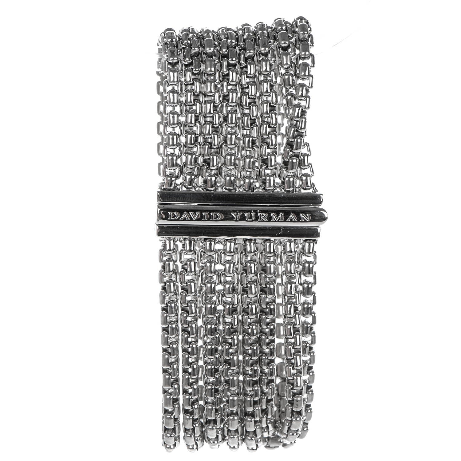 David Yurman Sterling Silver Eight-Row Box Chain Bracelet 3 of 6