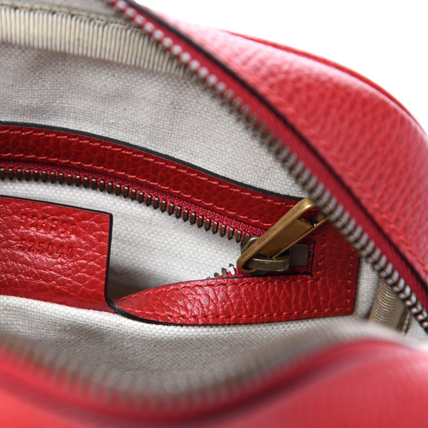 Gucci Grained Calfskin Logo Messenger Bag Hibiscus Red 9 of 10