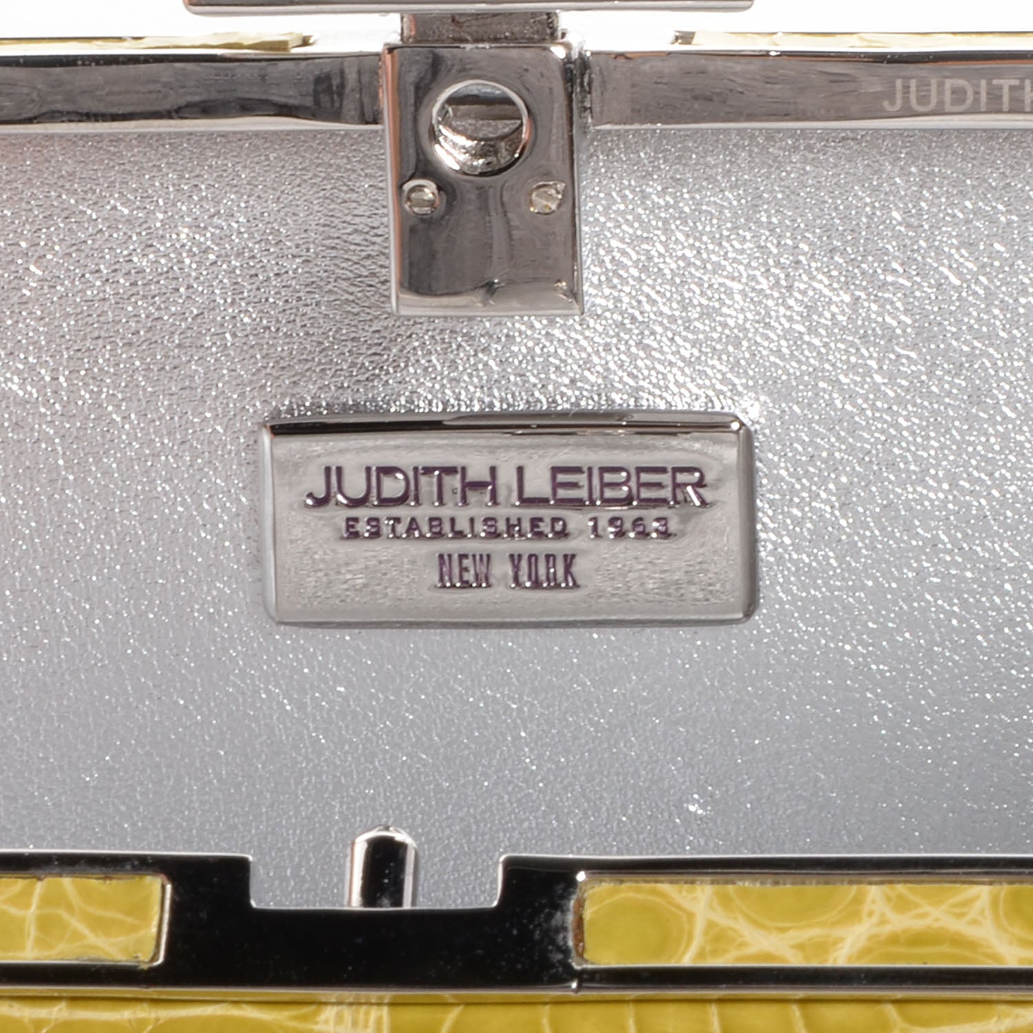 Judith Leiber Crocodile Austrian Crystal Box Clutch Chartreuse 7 of 8
