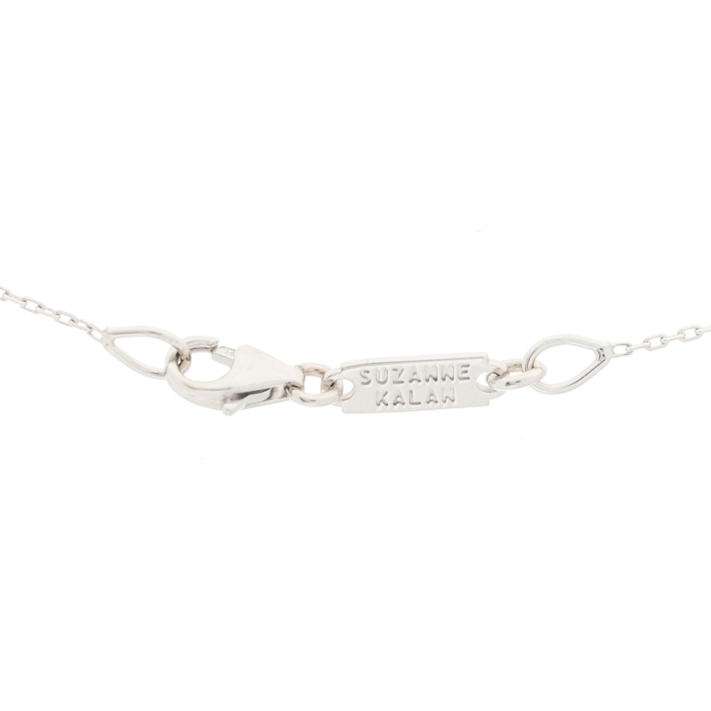 18K White Gold Diamond Pink Sapphire Citrine Fireworks Bar Necklace