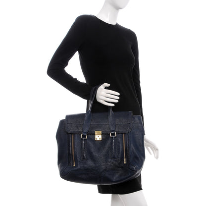 3.1 Phillip Lim 3.1 Textured Calfskin Large Pashli Satchel Ink 11 of 16