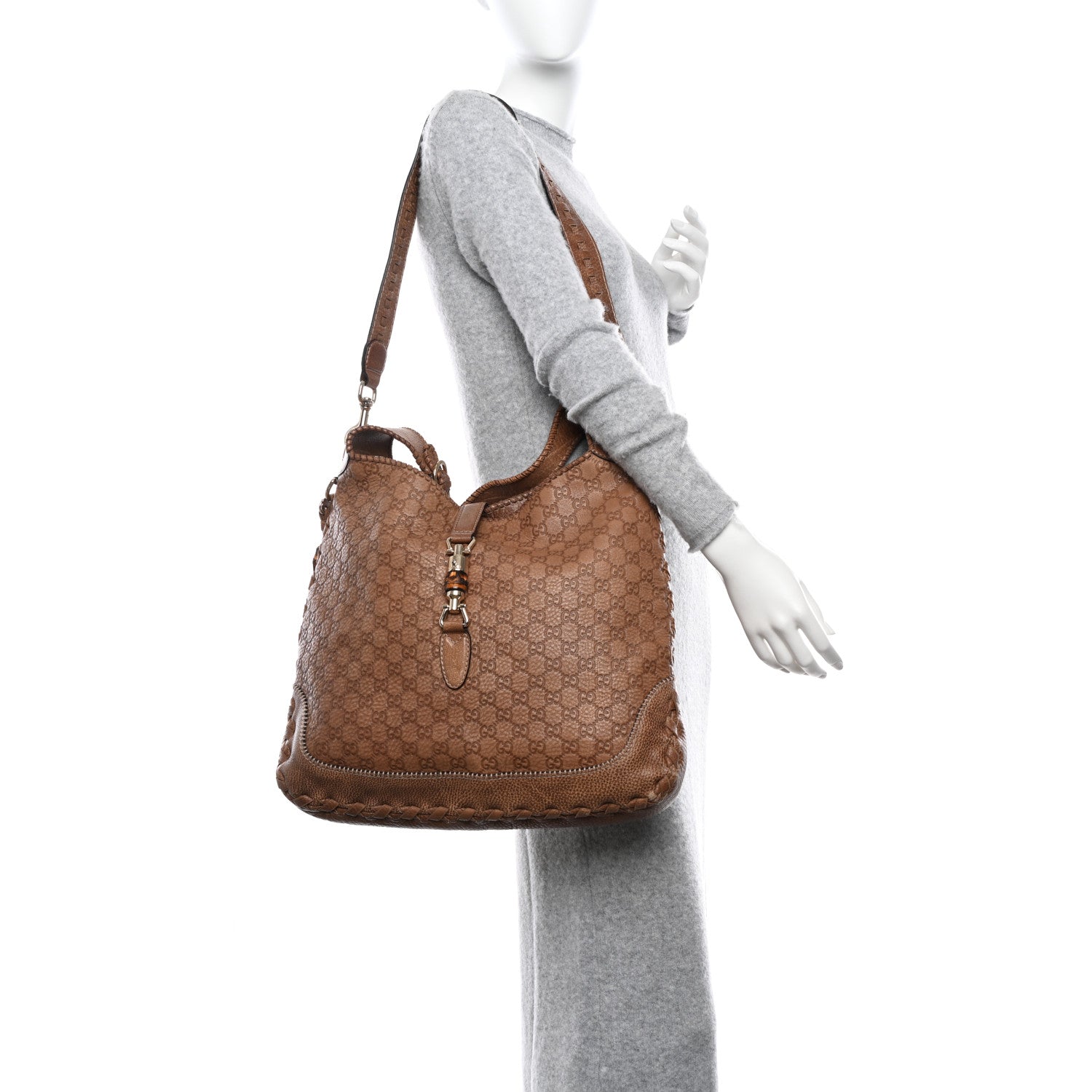 Gucci Guccissima Large New Jackie Hobo Light Brown 2 of 12