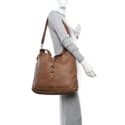 Gucci Guccissima Large New Jackie Hobo Light Brown 2 of 12