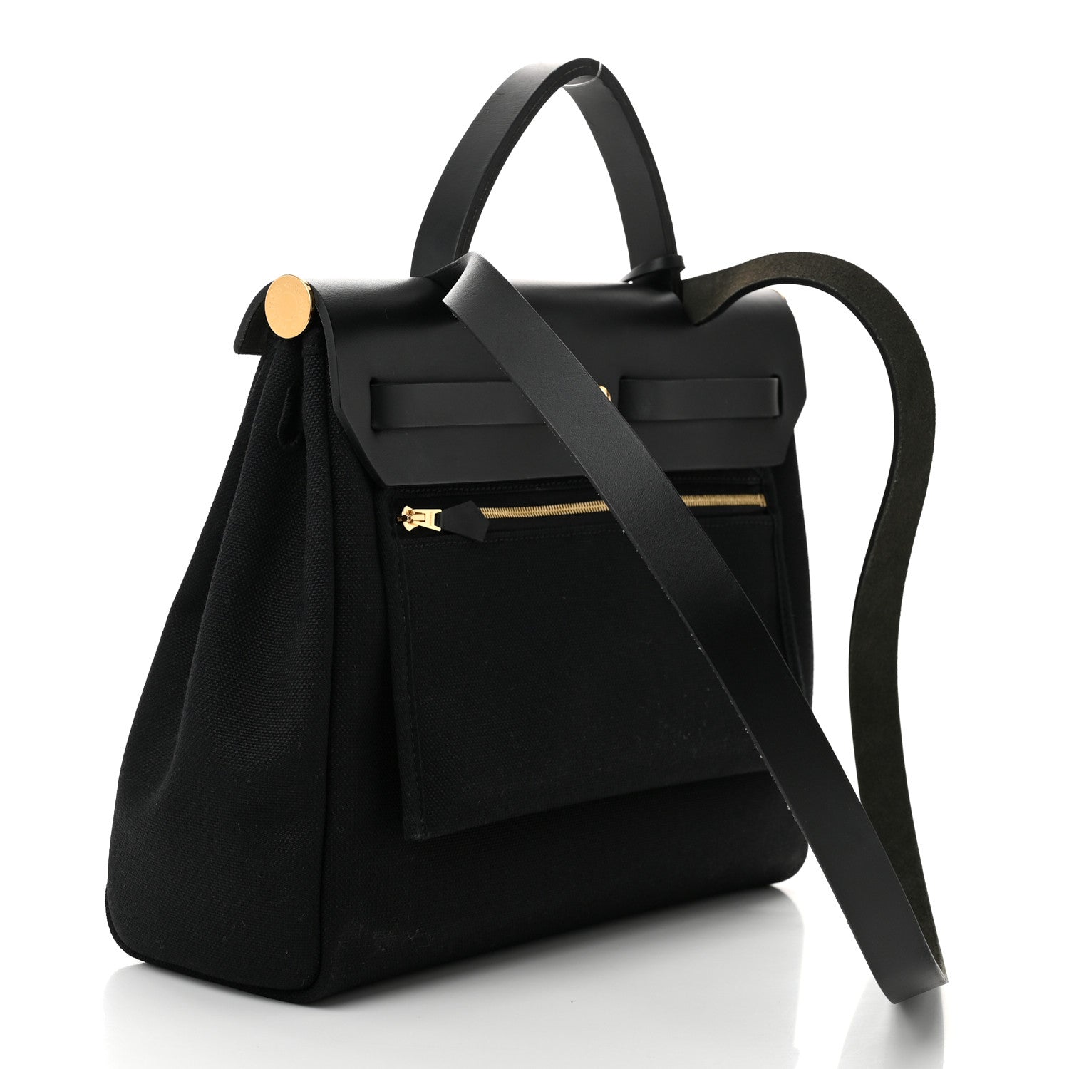 Hermes Toile Militaire Vache Hunter Herbag Zip Retourne 31 PM Black 4 of 11