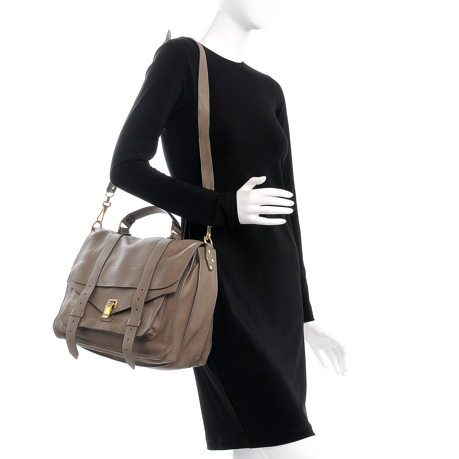 Proenza Schouler Lambskin Large PS1 Satchel Smoke 2 of 11