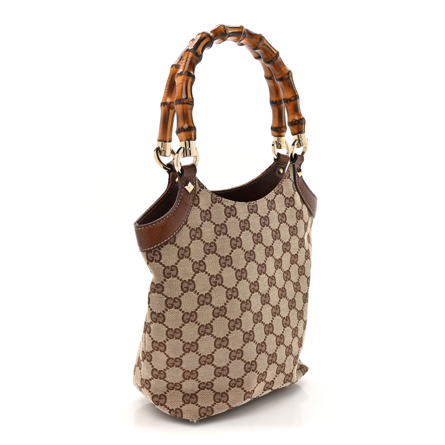 Monogram Bamboo Handle Bag Brown