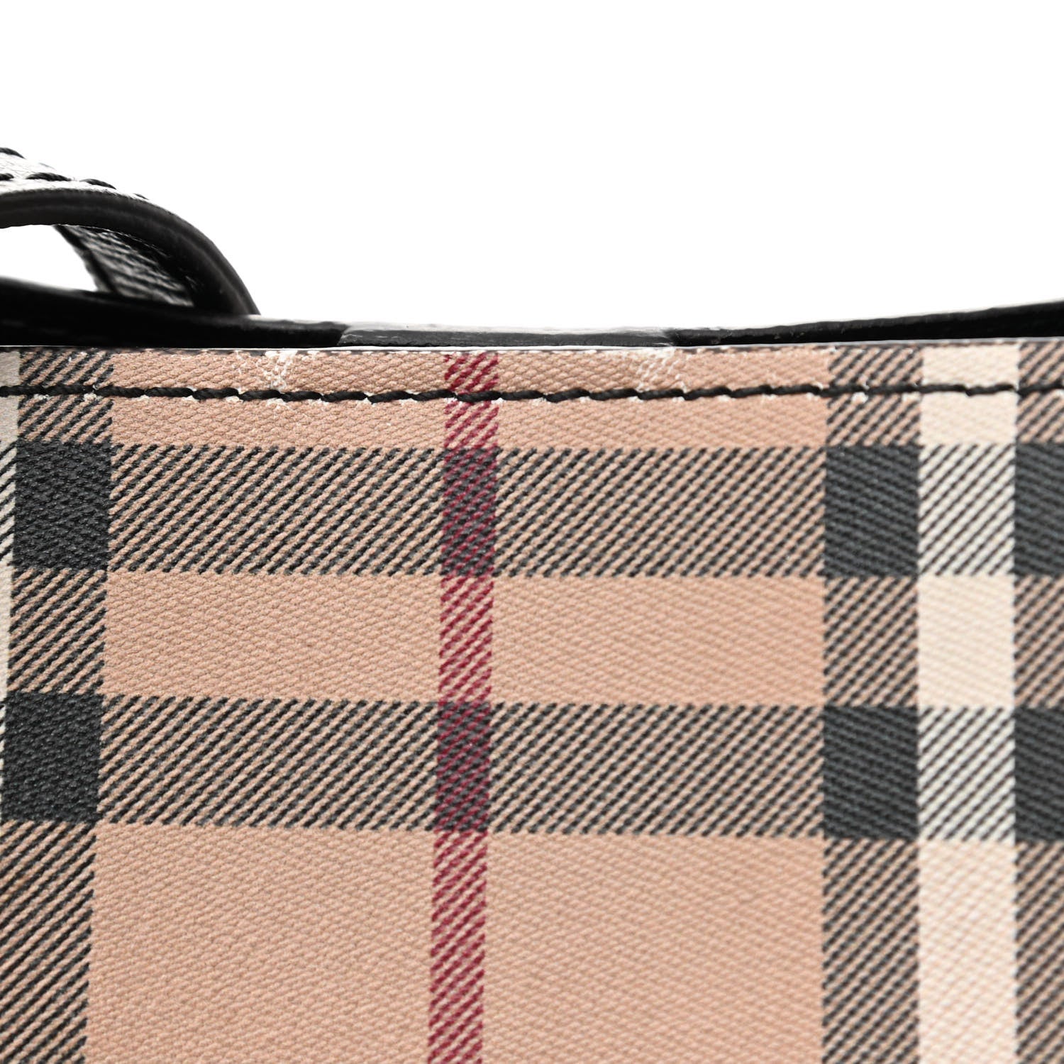 Burberry Haymarket Check Colours Small Lorne Bucket Crossbody Black 11 of 12