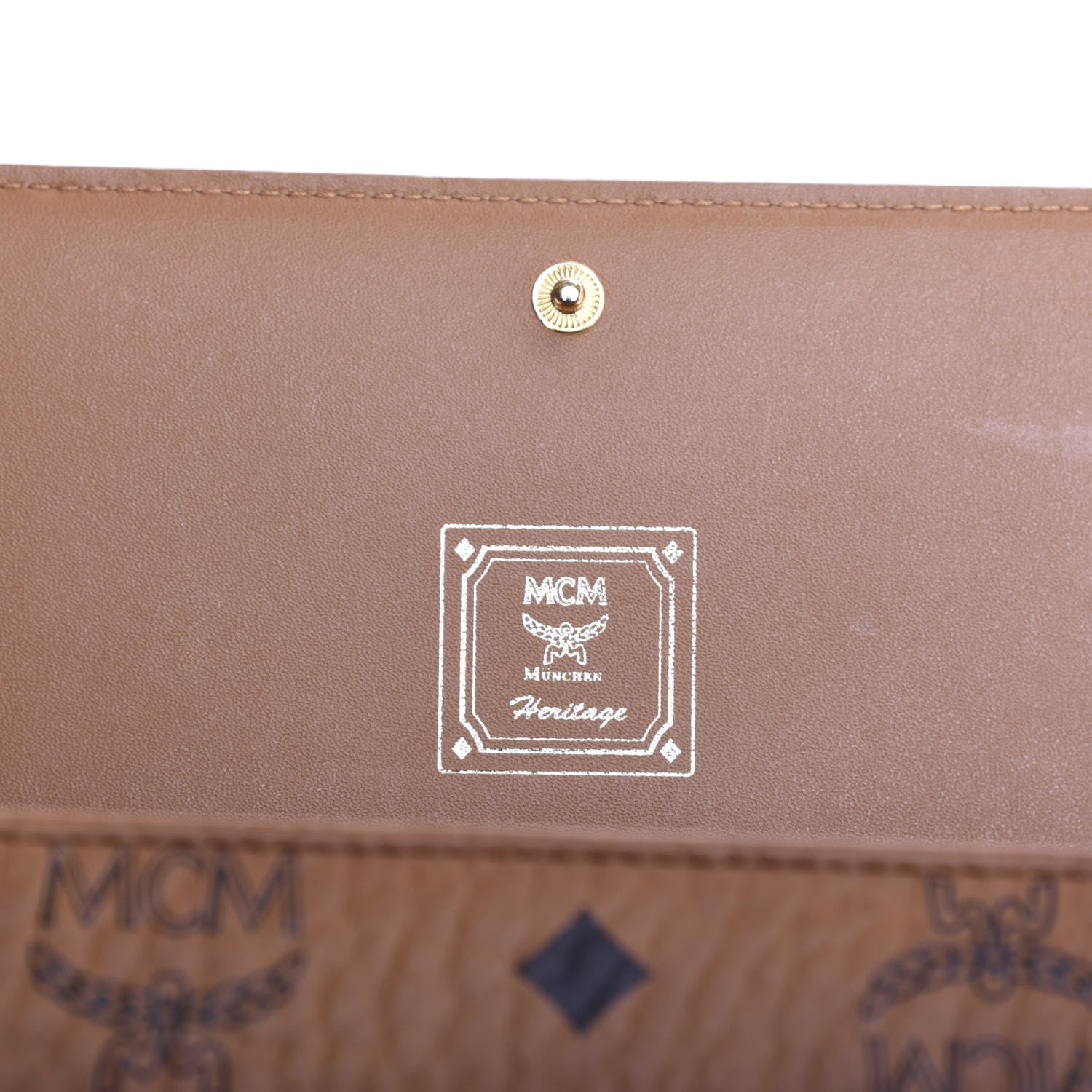 MCM Visetos Heritage Large Trifold Flap Wallet Cognac 6 of 6