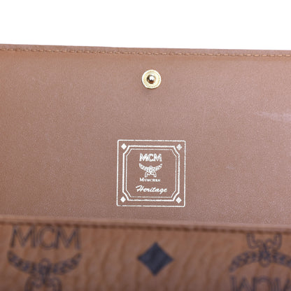 MCM Visetos Heritage Large Trifold Flap Wallet Cognac 6 of 6