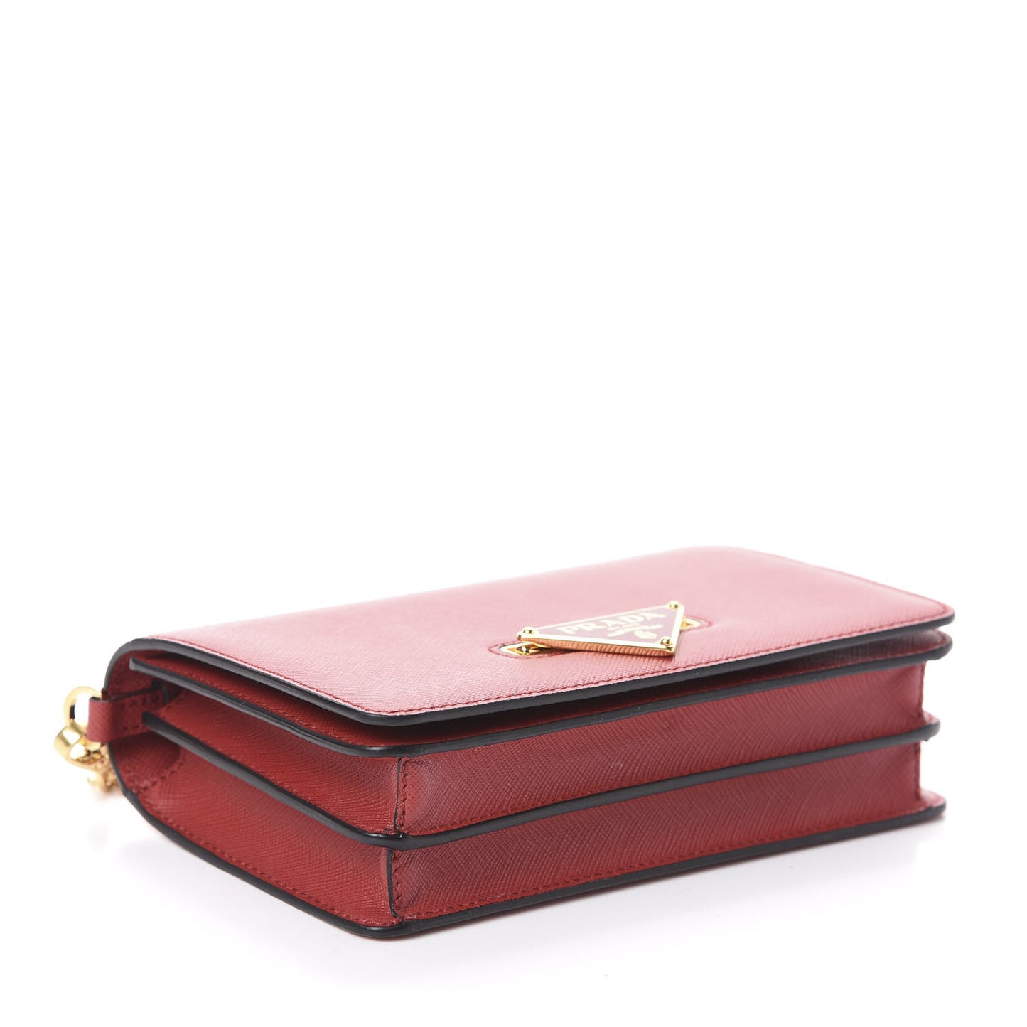 Saffiano Chain Crossbody Bag Fuoco