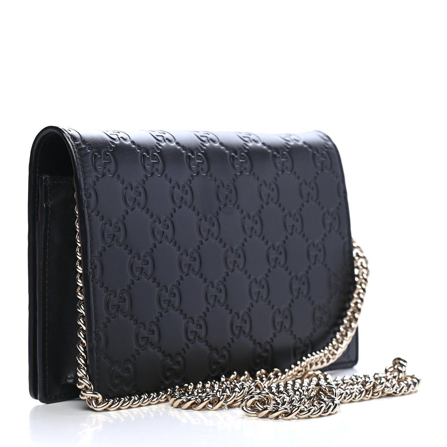 Guccissima Signature Bowy Chain Wallet Black