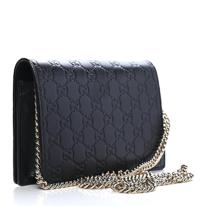 Gucci Guccissima Signature Bowy Chain Wallet Black 3 of 9
