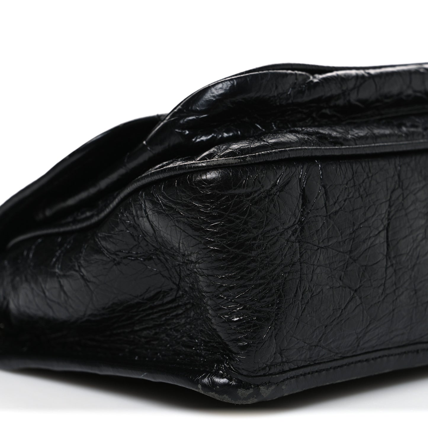 Crinkled Calfskin Matelasse Monogram Baby Niki Chain Satchel Black