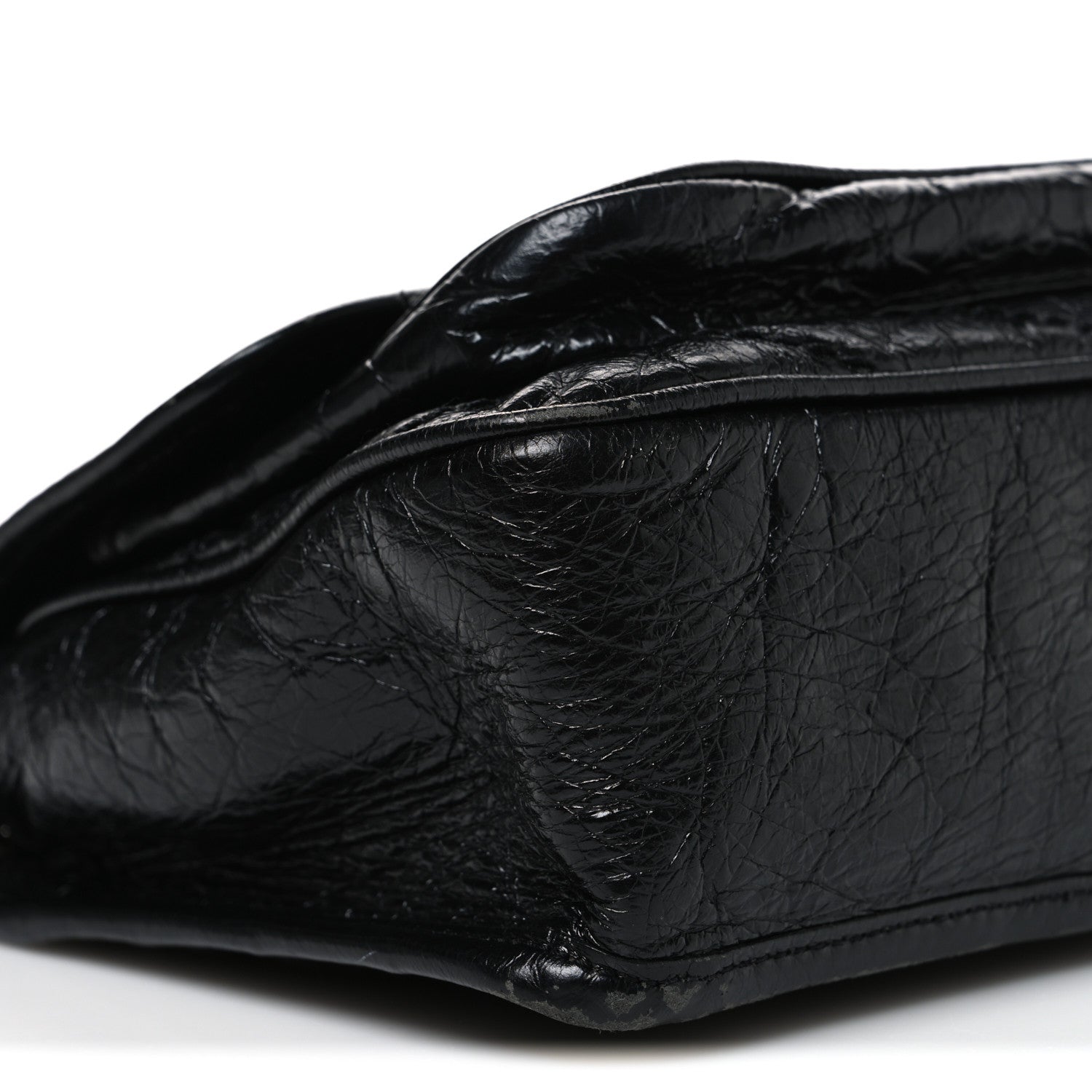Saint Laurent Crinkled Calfskin Matelasse Monogram Baby Niki Chain Satchel Black 9 of 12