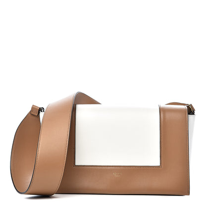 Celine Shiny Smooth Calfskin Medium Frame Shoulder Bag Tan Optic White 1 of 10