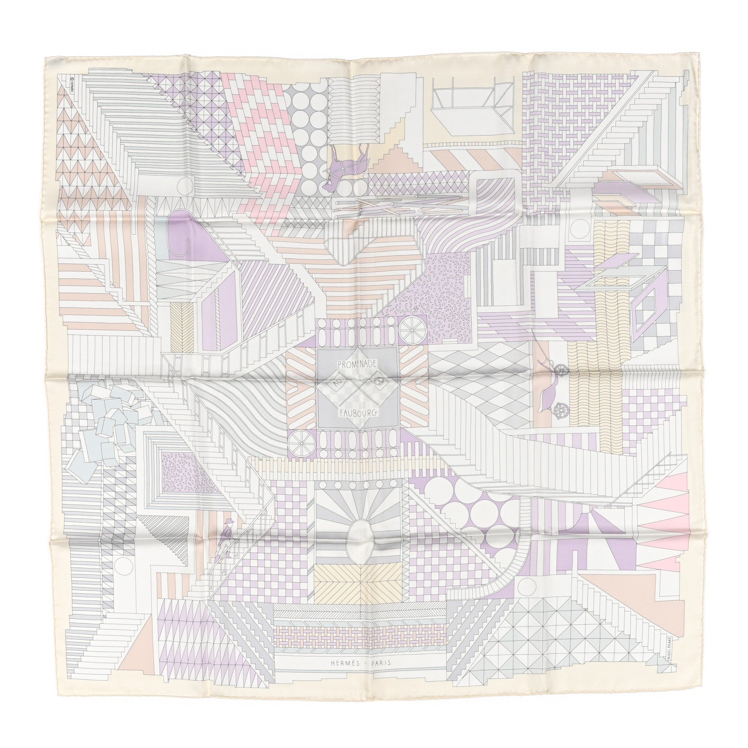 Hermes Silk Promenade Au Faubourg Scarf 90 1 of 3